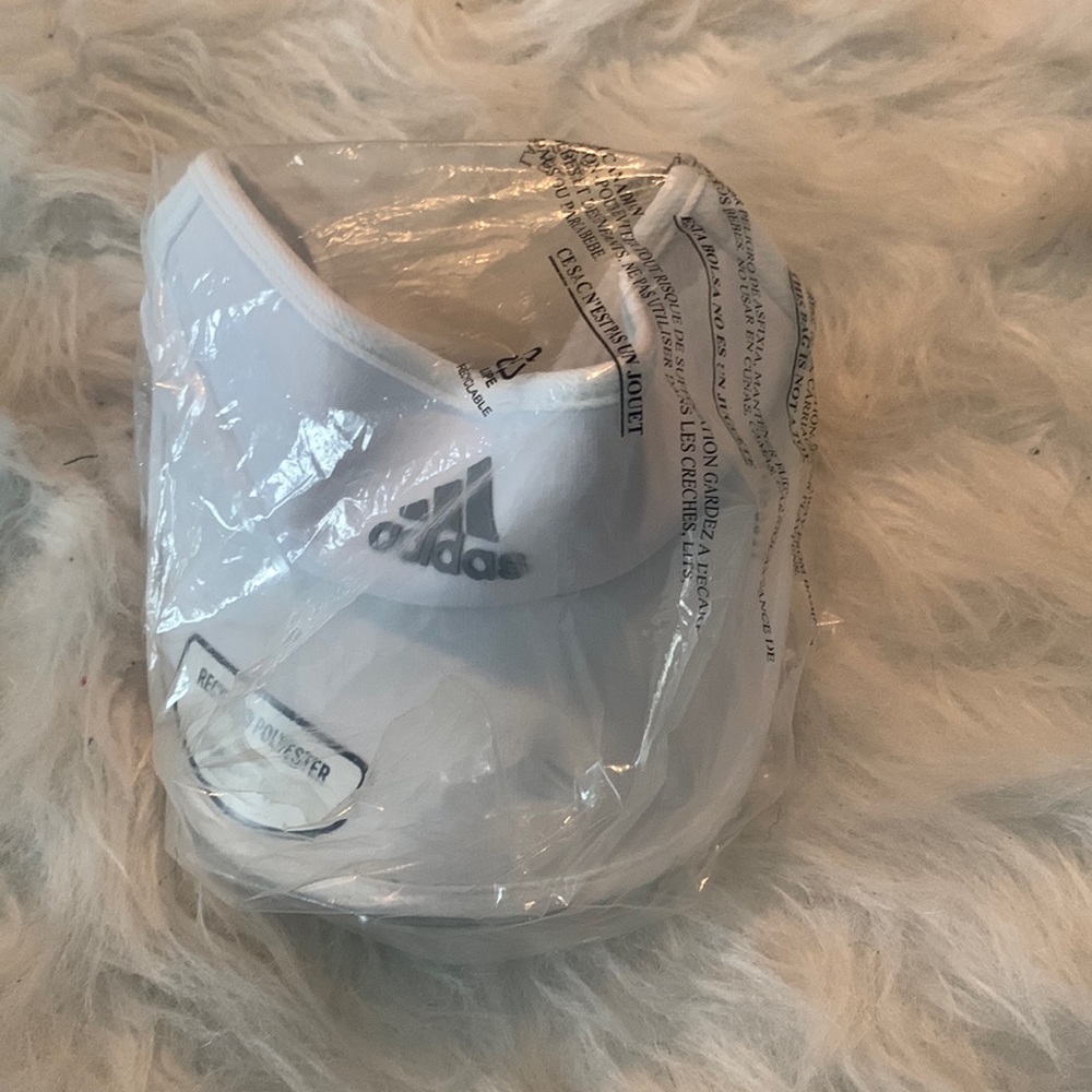 ALL WHITE ADIDAS VISOR